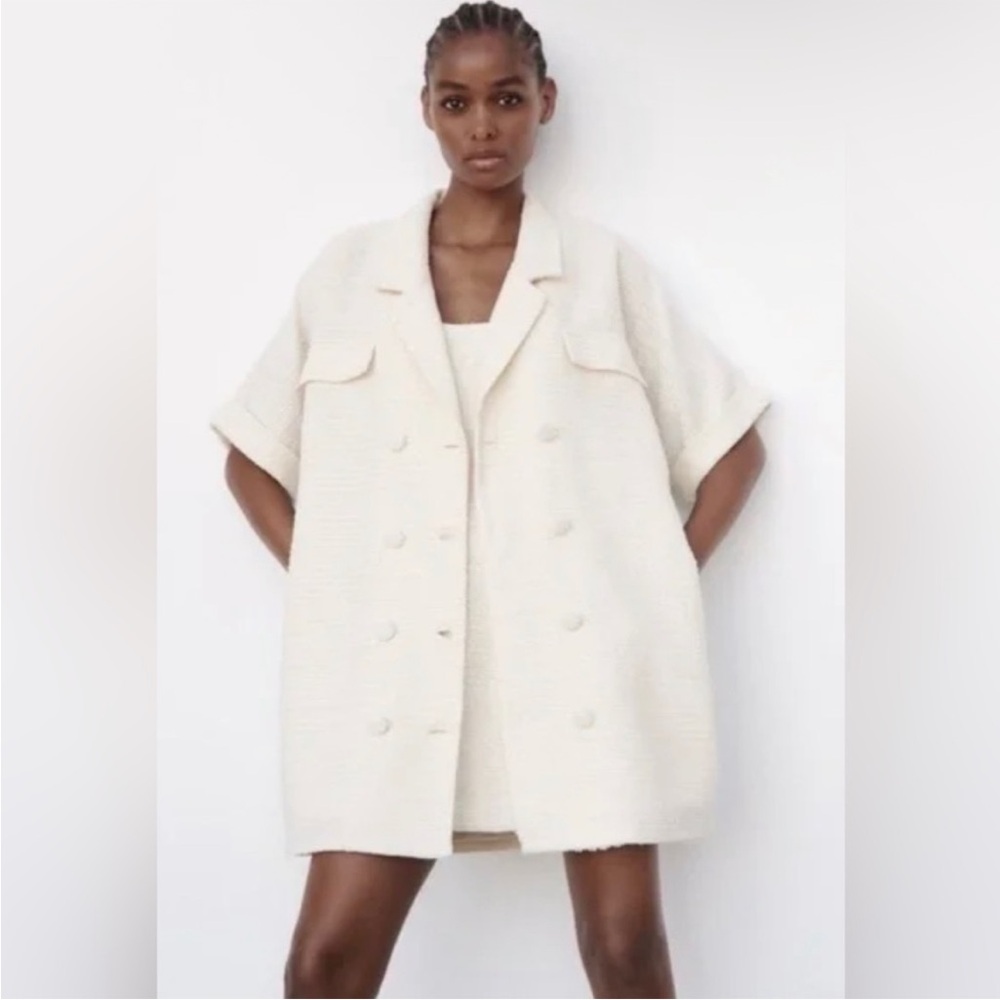 ZARA TWEED BLAZER DRESS - Picture 3 of 10